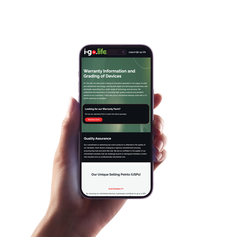 i-go.life Mobile Warranty Mockup